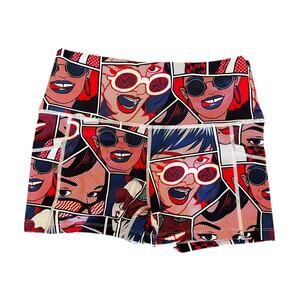 EUC CVG Constantly Varied Gear Pop Art shorts sz S colorful loud workout